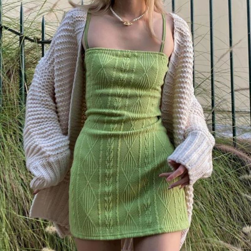 Módní oblečení háčkování bavlny letní letní ženy šaty svetr